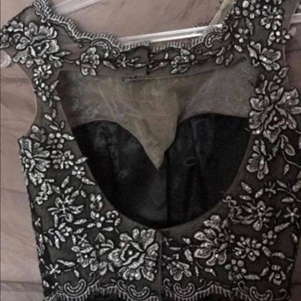 Black two piece prom dress